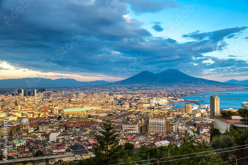 Napoli  and mount Vesuvius in  Italy