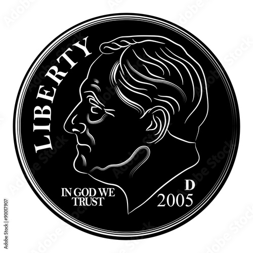 Принти на полотні United States Currency Dime Coin