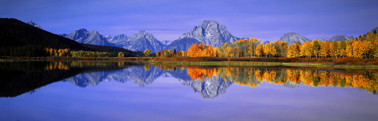 Grand Tetons and reflection in Grand Teton National Park, Wyoming