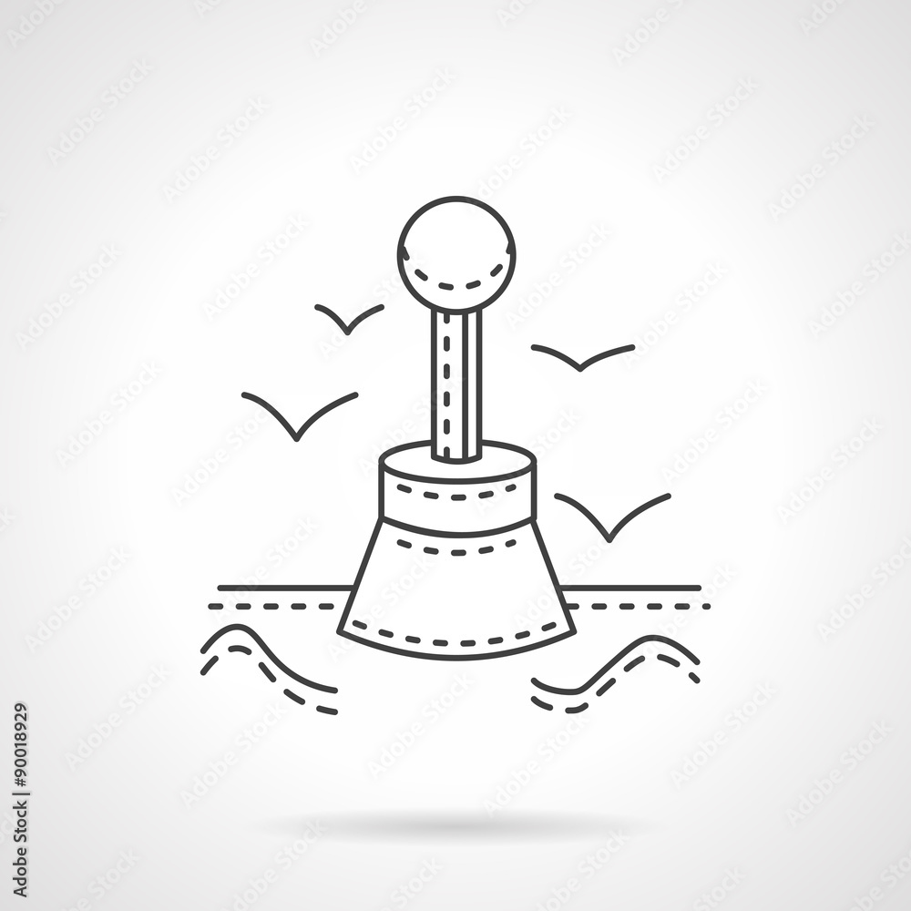 Marine buoy thin line vector icon Marine buoy thin line vector icon