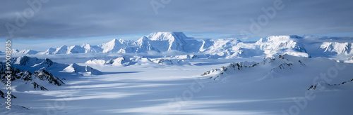 Mountains and glaciers in Wrangell-St. Elias National Park, Alaska photo