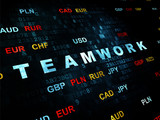 Finance concept: Teamwork on Digital background