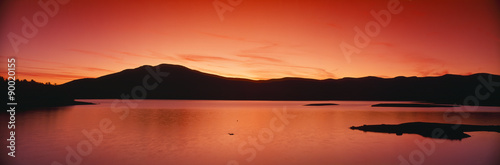 Sunset at Ashokan Reservoir, Catskill Forest Preserve near Woodstock, New York photo