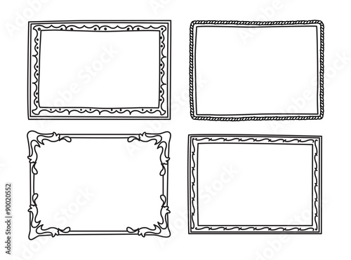 vintage photo frame in doodle style