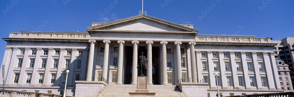 U.S. Department of Treasury with statue of Alexander Hamilton, Washington DC