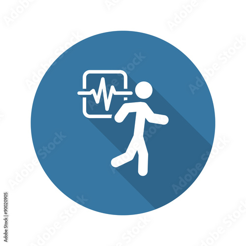 Cardio Workout and Medical Services Icon. Flat Design. Long Shad