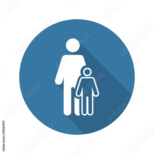 Pediatrics and Medical Services Icon. Flat Design. Long Shadow.
