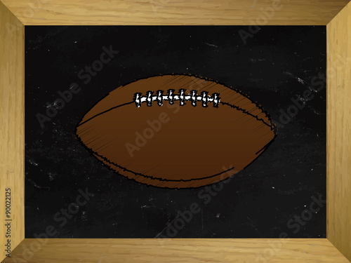 American Football Drawn on a Chalkboard