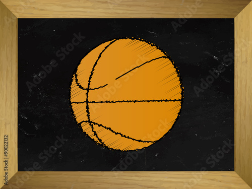 Basketball Drawn on a Chalkboard
