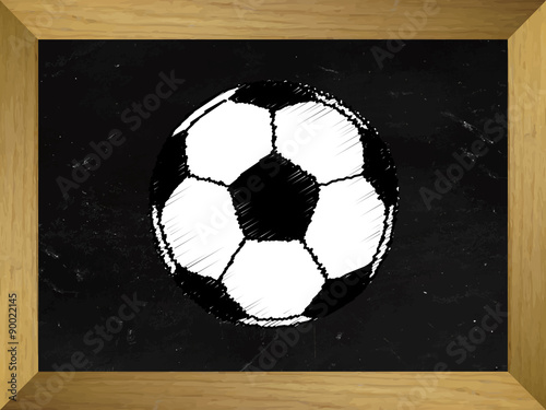 Football Drawn on a Chalkboard