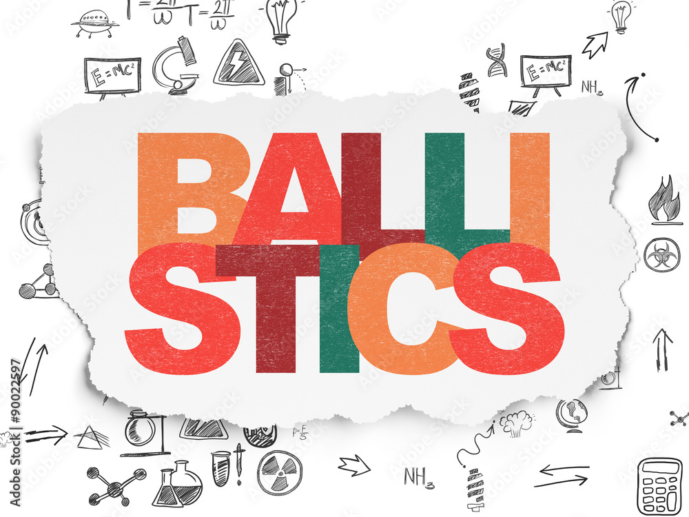 Fototapeta premium Science concept: Ballistics on Torn Paper background