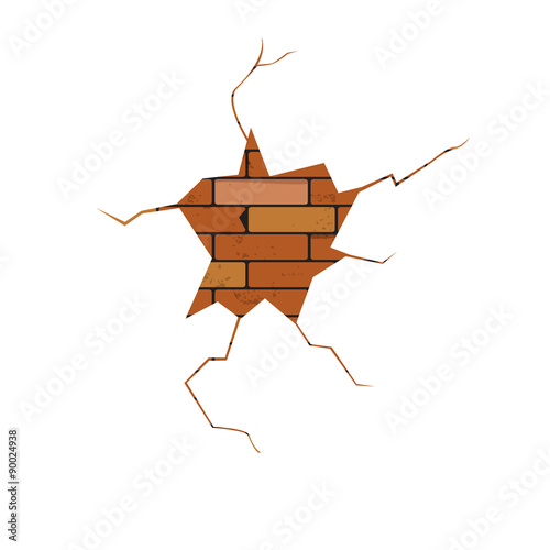 vector, crack, brick wall