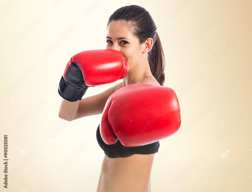 Sport woman with boxing gloves