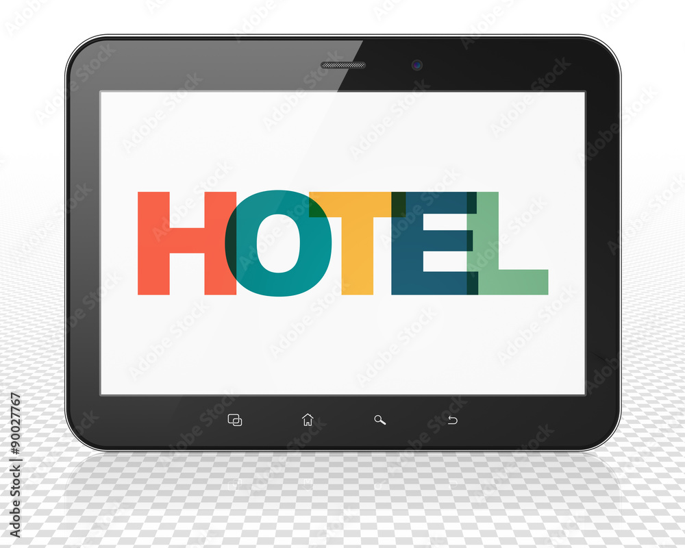 Tourism concept: Hotel on Tablet Pc Computer display