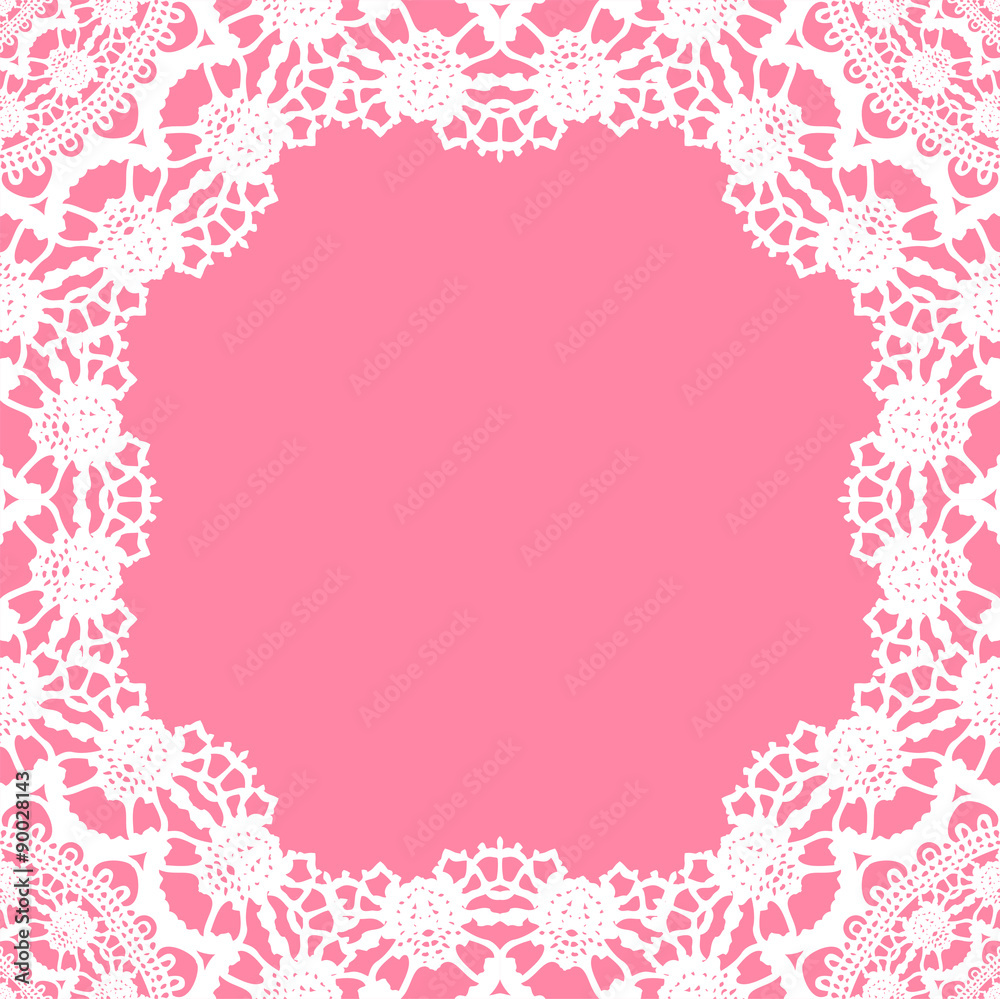 Vector Lace Pattern for Invitations / doily frame, wedding / special occasion card