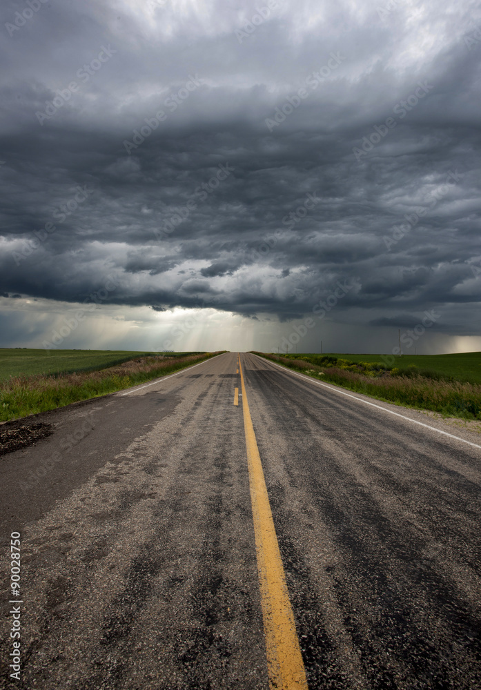 Fototapeta premium Storm Clouds Prairie Sky