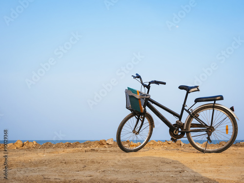 Bicycle on Beach seaside landscape