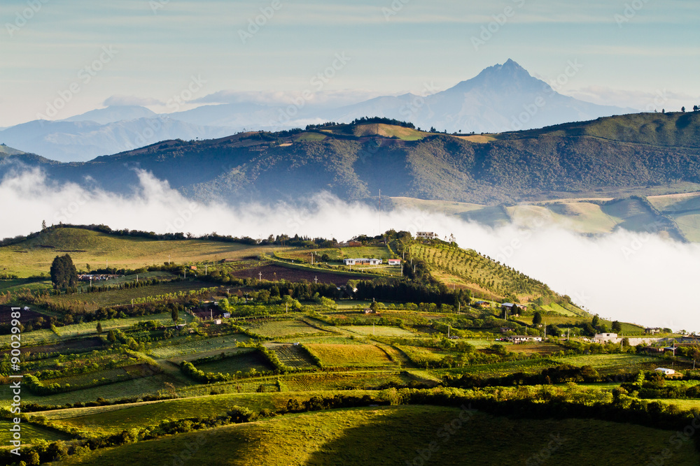 Obraz premium Beautiful andean landscape view from Nono, Ecuador