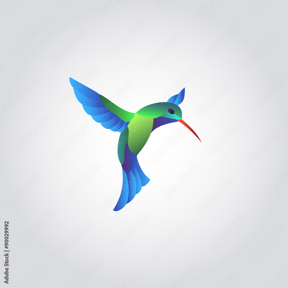 Fototapeta premium Humming bird icon, design element, vector illustration