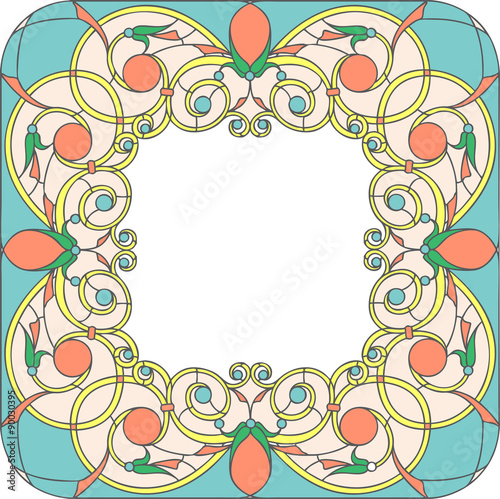Pearl frame, stained glass window