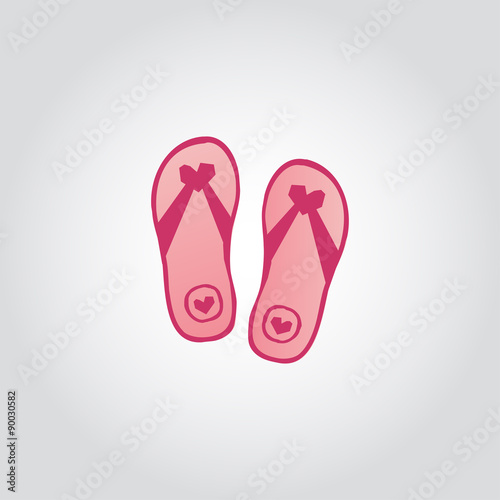 Pair of flip-flops isolated with heats
