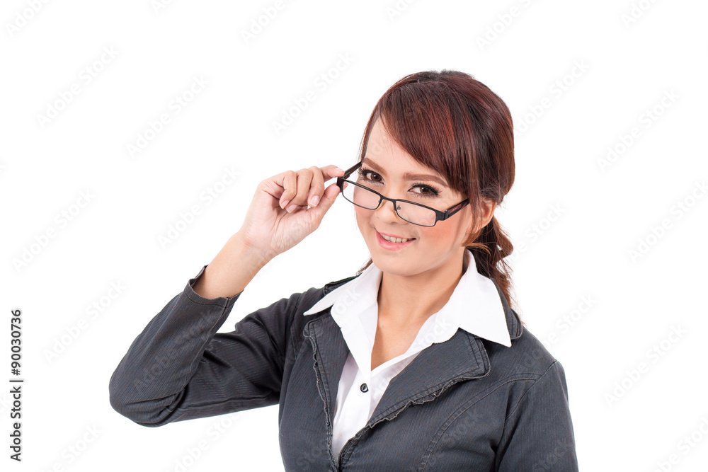 Smiling young business woman wearing glasses Smiling young business woman wearing glasses