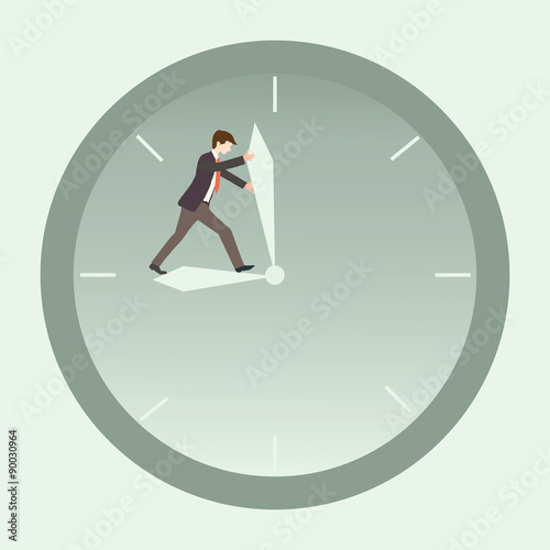 Business man stop time .