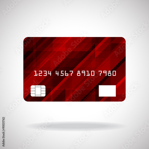 Credit card icon with abstract geometric colorful design.Vector