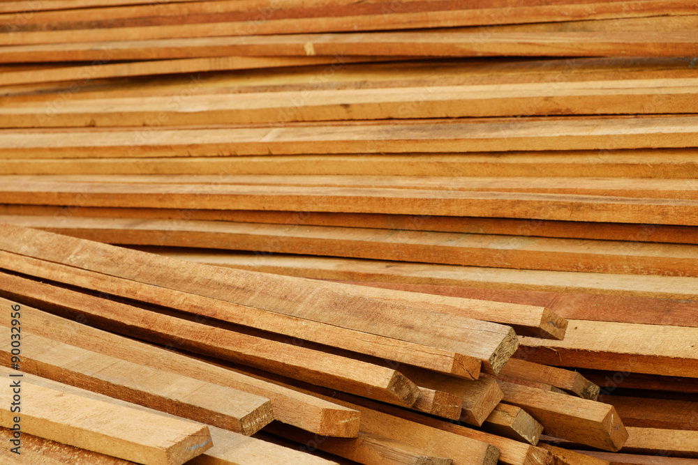 Timber on construction site