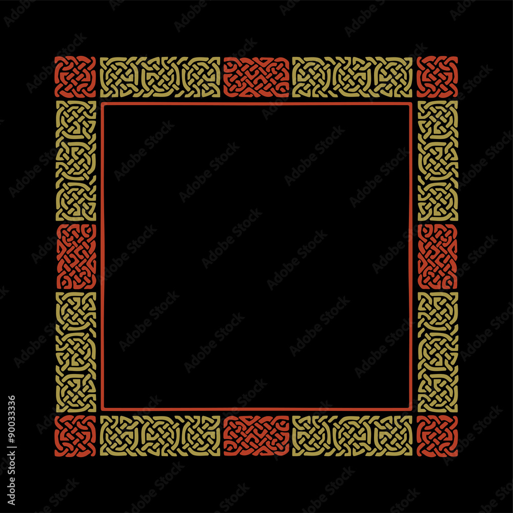 Obraz premium Celtic knot frame and design elements, vector illustration