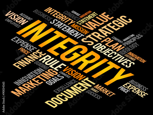 Integrity word cloud, business concept