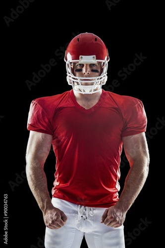 American football player looking at camera