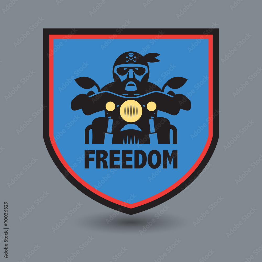 Fototapeta premium Biker stamp or label with the text Freedom inside