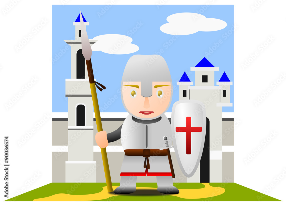 城壁の前に立つ十字軍士第1回 第3回十字軍イラストstock Illustration Adobe Stock