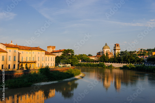 Verona, Adige river  in the morning light, Italy