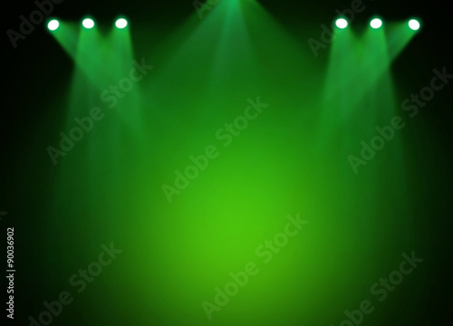 Green stage light background