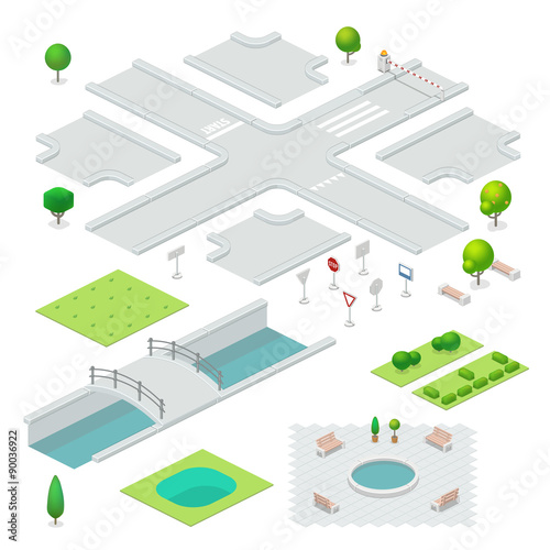 Isometric city elements