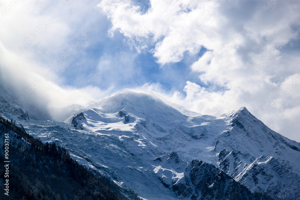 Fototapeta premium The Mount Blanc in Chamonix, France.