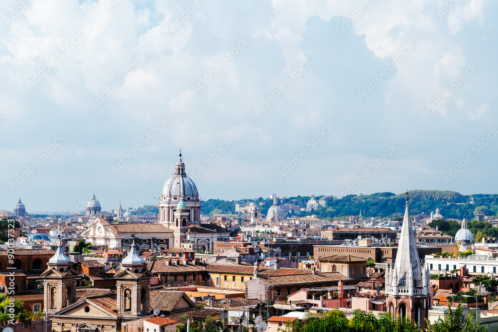  Panoramic view of Rome and St. Peter's Basilica, Rome, Italy