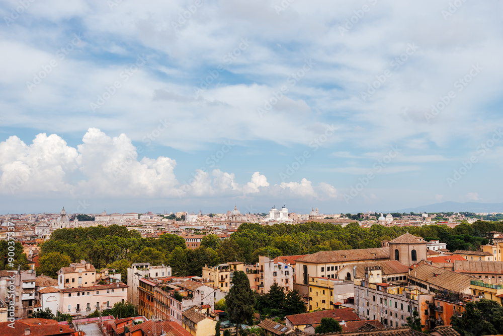 Panoramic view of the historic center of Rome from villa Borghese, Italy. Panoramic view of the historic center of Rome from villa Borghese, Italy.