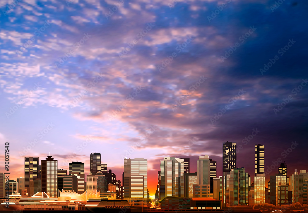 Fototapeta premium abstrakcyjne tło z panoramą vancouver