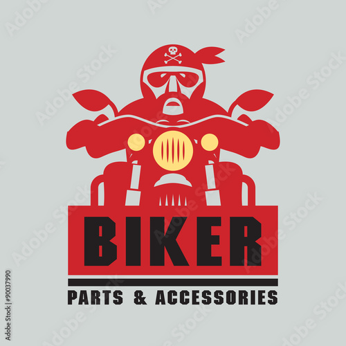 Stamp or label with the words Biker