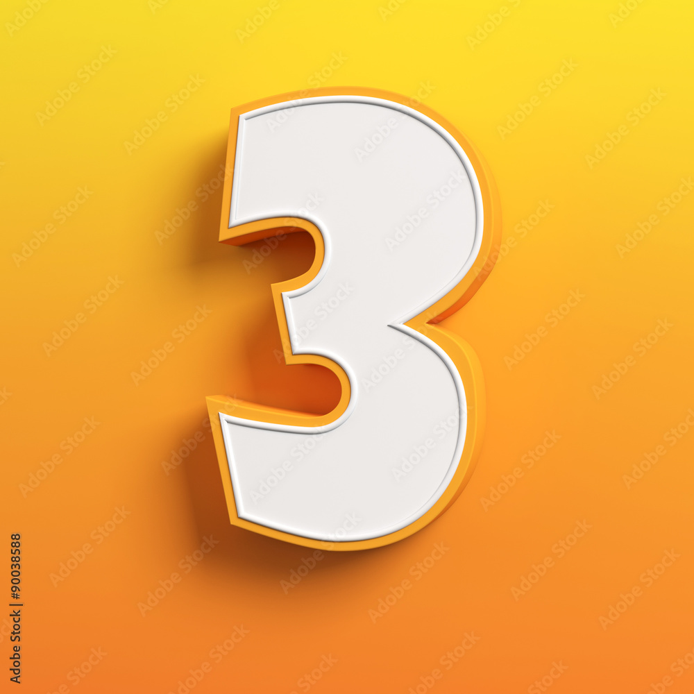 cartoon 3d font number 3 cartoon 3d font number 3