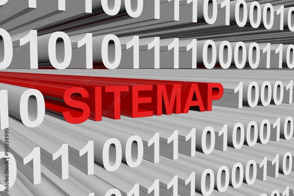 Sitemap is presented in the form of binary code - obrazy, fototapety, plakaty 