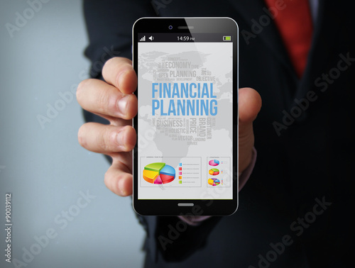 financial planning businessman smartphone