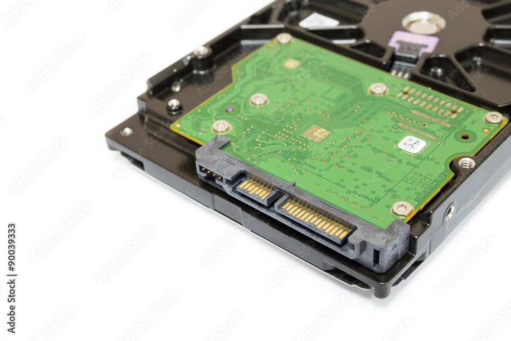 Closeup SATA Harddisk isolated on white background Closeup SATA Harddisk isolated on white background