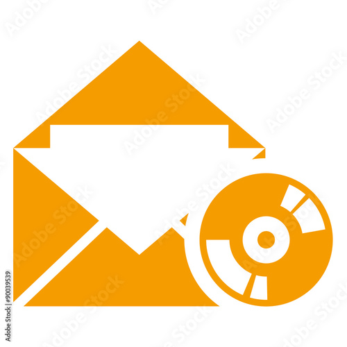 Free Download Icono sobre con simbolo backup naranja - GFXLoad