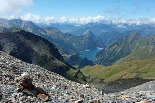 Beautiful view from above to the swiss alps