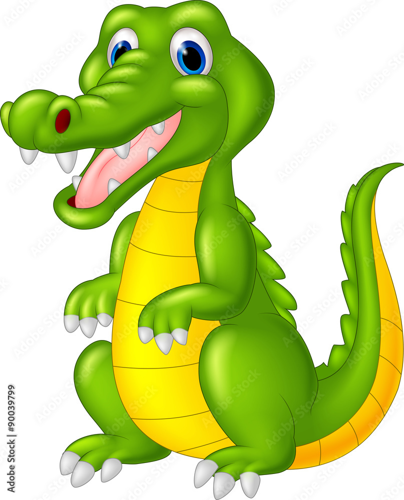 Fototapeta premium Cartoon cute crocodile 