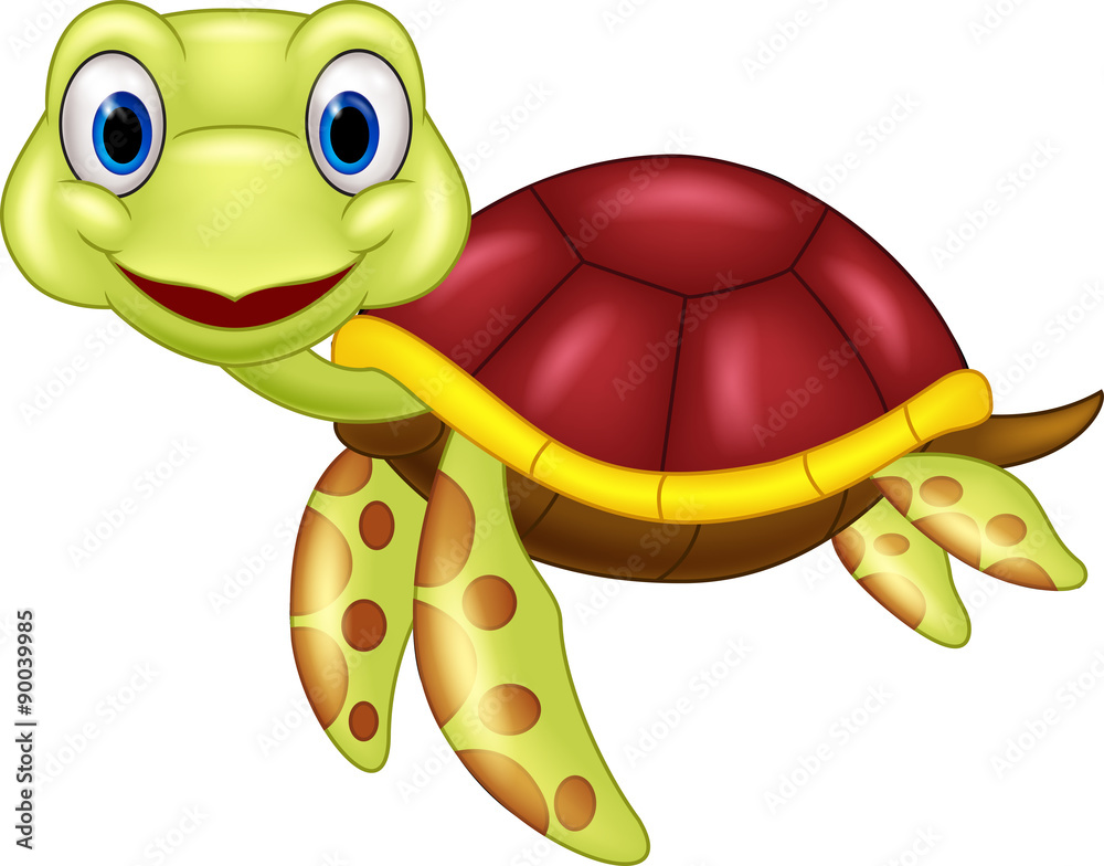Fototapeta premium Cartoon baby cute turtle 